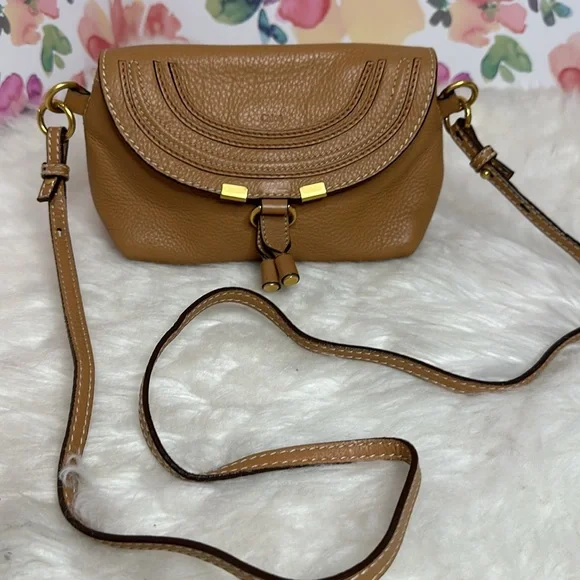💯Authentic  CHLOE Calfskin Small Marcie Crossbody Bag🍀 - Picture 7 of 17